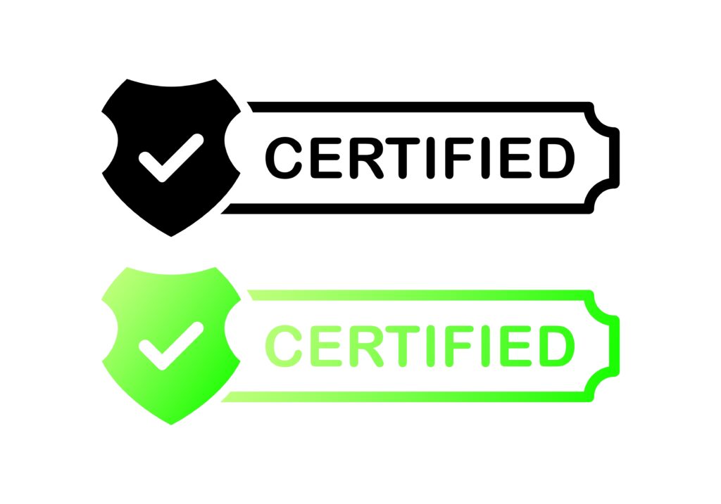 certified.,flat,,color,,certified,product.,vector,icons.