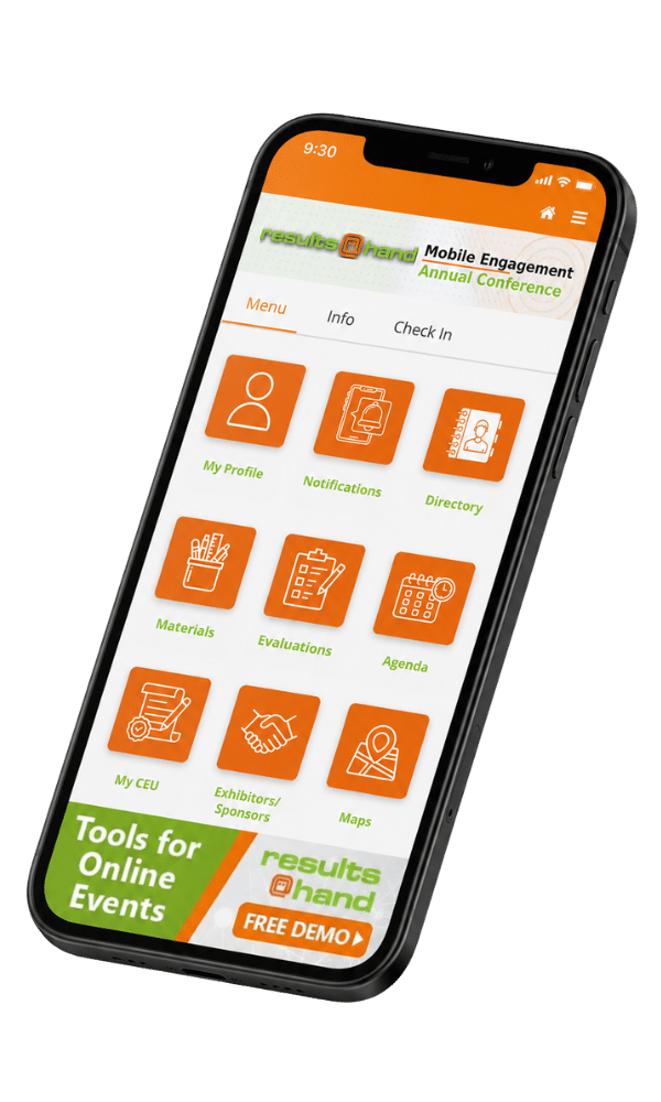 Results at Hand mobile event app