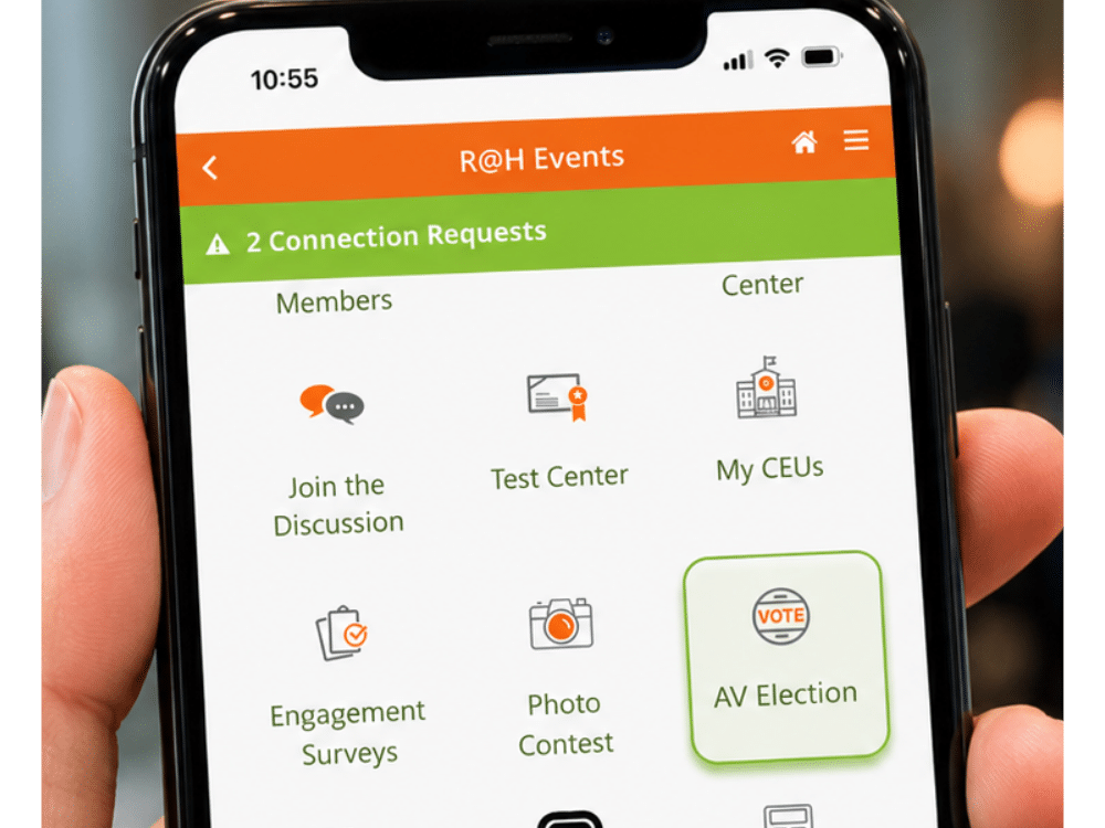 Results at Hand event app with AssociationVoting election access